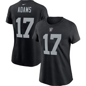 Nike‎ Raiders Adams 17 NFL T-Shirt Jersey Top Women's Tee Black Size M NWT